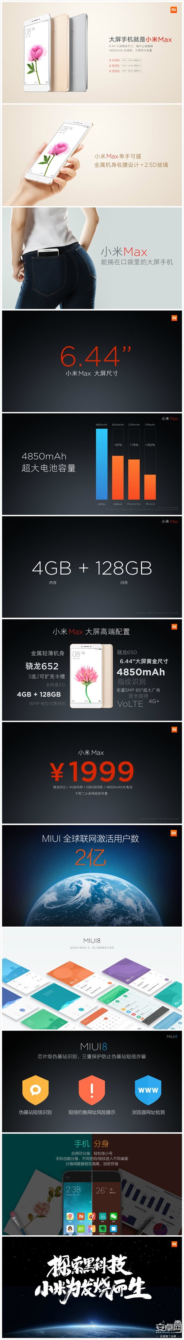 1499元起:小米Max售价、上市时间公布