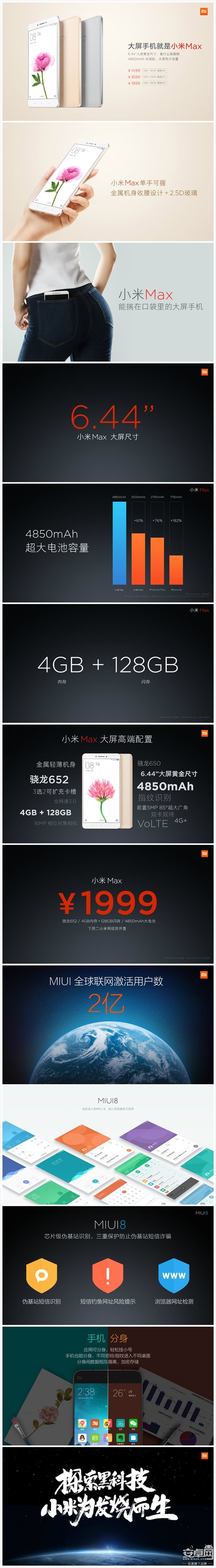 1499元起：小米Max售价、上市时间公布
